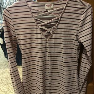 Pink striped long sleeve